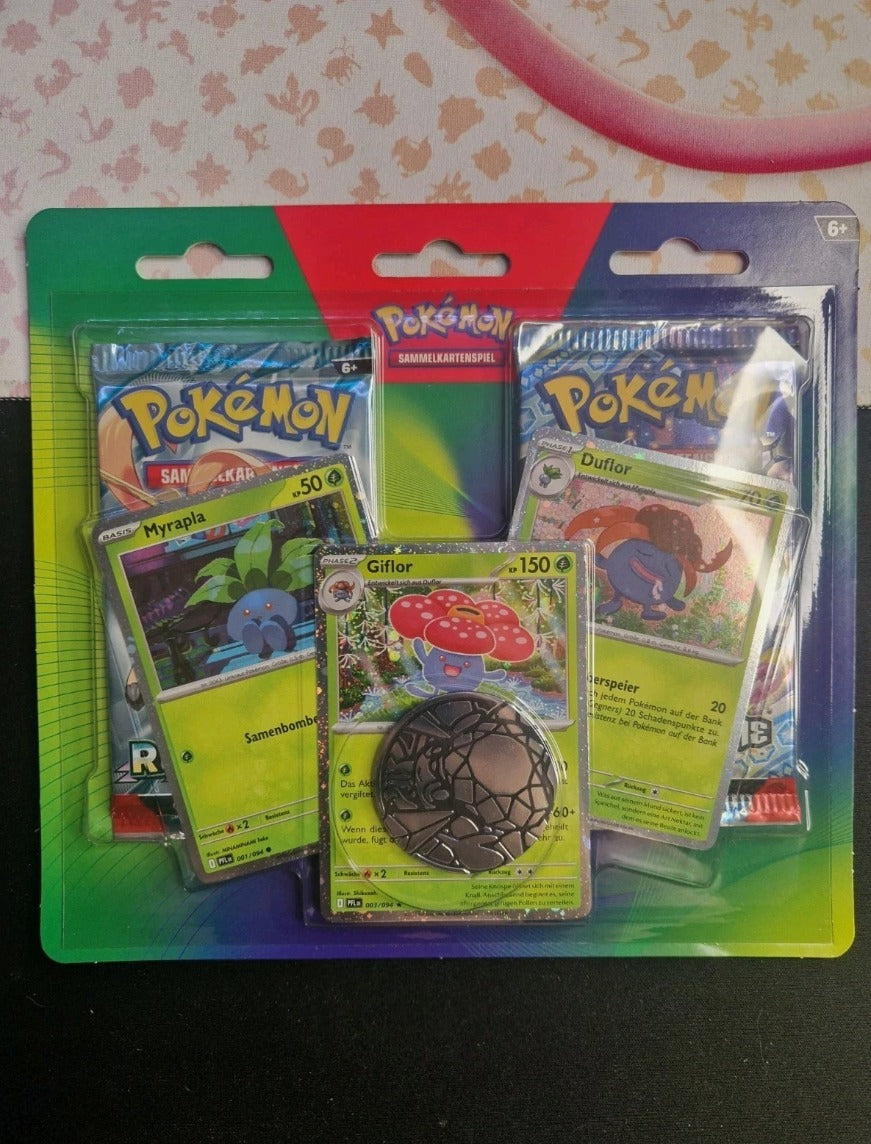 Teilen Pokémon Sammelkartenspiel 2er Pack Blister 2 Booster + 3 Holo Karten DE! OVP!